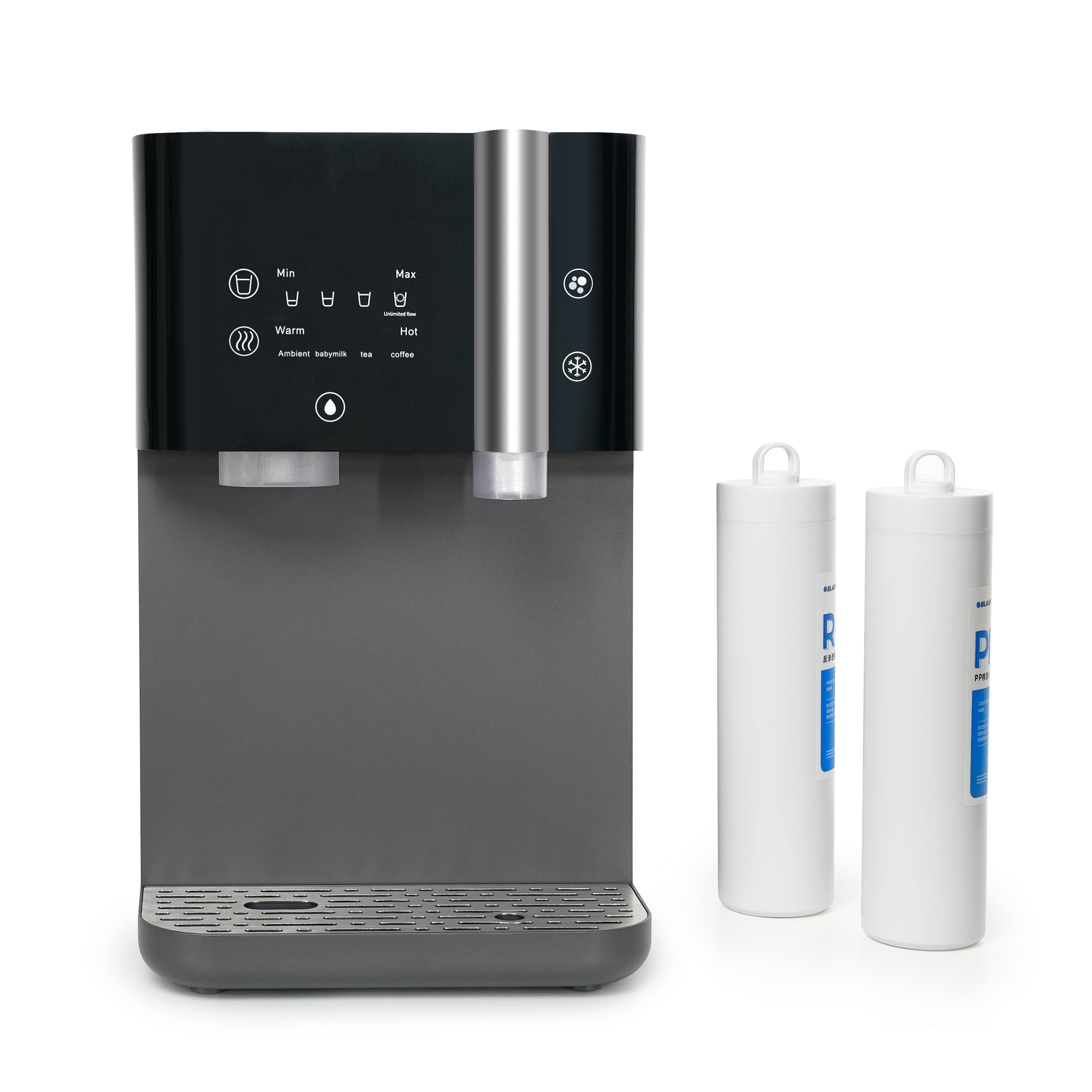Wasserbar aquaJAMES "Juliet" Anthrazit/Schwarz Wasserfilter Wassersprudler Umkehrosmoseanlage